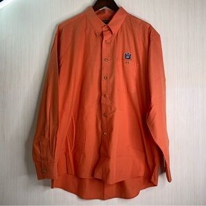 Antigua Auburn University Men's Orange Check Button-Down Shirt XL